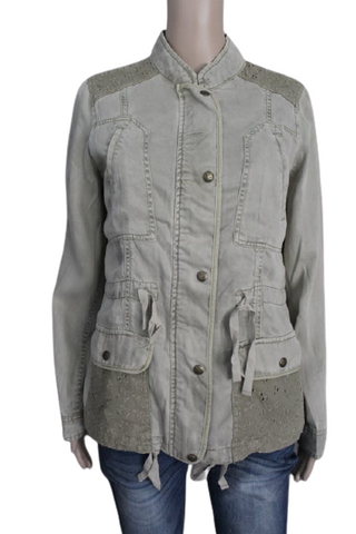 Max Jeans vékony, madeira csipkével díszített, derékban szűkíthető átmeneti kabát, S-es (UK8/10)