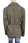 Warehouse khaki színű, saját öves, vékony átmeneti kabát, UK12/40-es