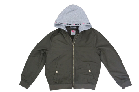 H&M rövid fazonú, khaki színű átmeneti kabát levehető kaucnival, 9-10 év/140-es