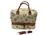 Vízlepergetős anyagú, virágmintás, pakolós táska/kisebb utazótáska