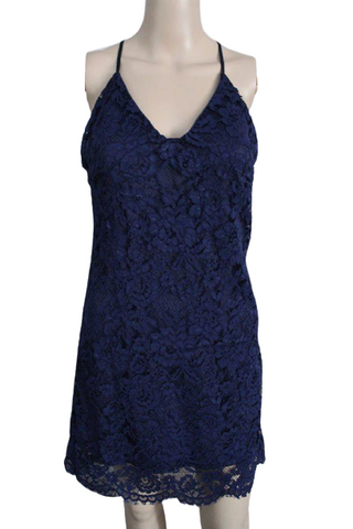 Ly xx gyönyörű, sötétkék csipke ruha állítható vállpánttal, akár alkalomra is, UK12/40-es