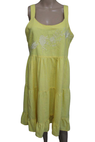 Next lenge, napsárga, hímzett nyári ruha, UK14/42-es